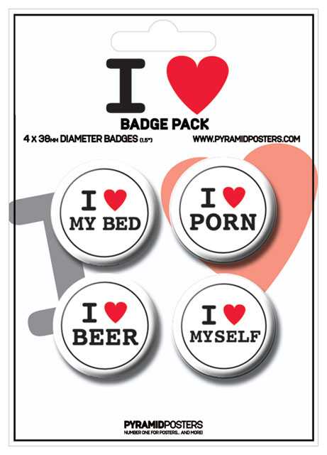 Placka set - I LOVE... 4x38mm 07-4356