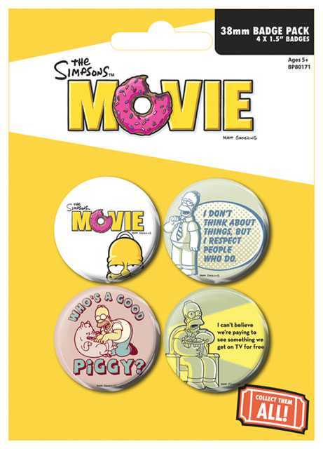 Placka set - The Simpsons Movie - 4x38mm 07-4337