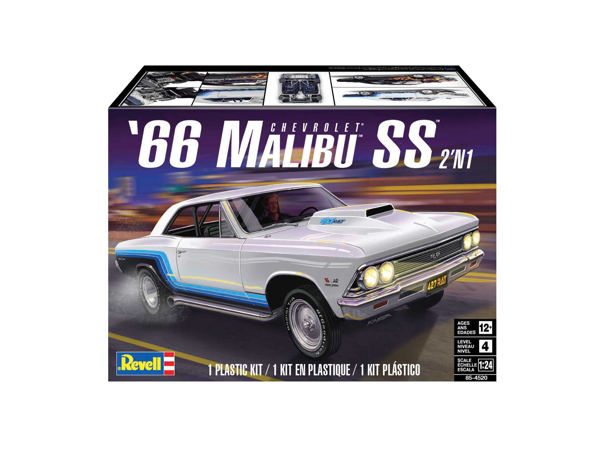 Plastic ModelKit MONOGRAM auto 4520 - 1966 Malibu SS (1:24) 85-4520