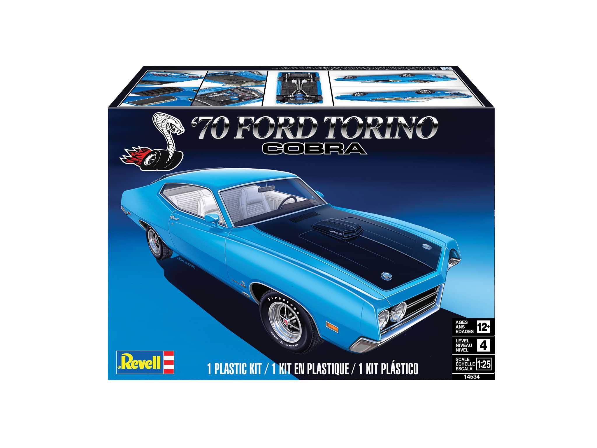 Plastic ModelKit MONOGRAM auto 4534 - 1970 Ford Torino Cobra (1:25) 85-4534