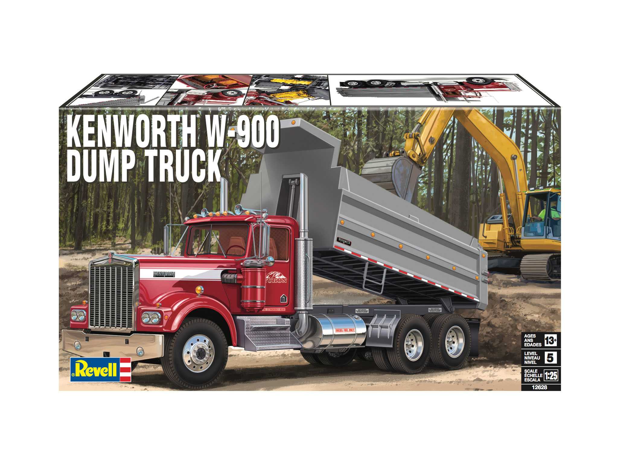 Plastic ModelKit MONOGRAM truck 2628 - Kenworth W-900 Dump Truck (1:25)