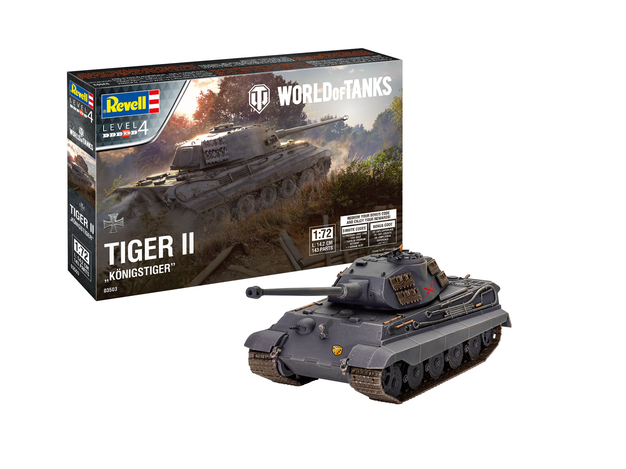 Plastic ModelKit World of Tanks 03503 - Tiger II Ausf. B "Königstiger" (1:72) 18-03503