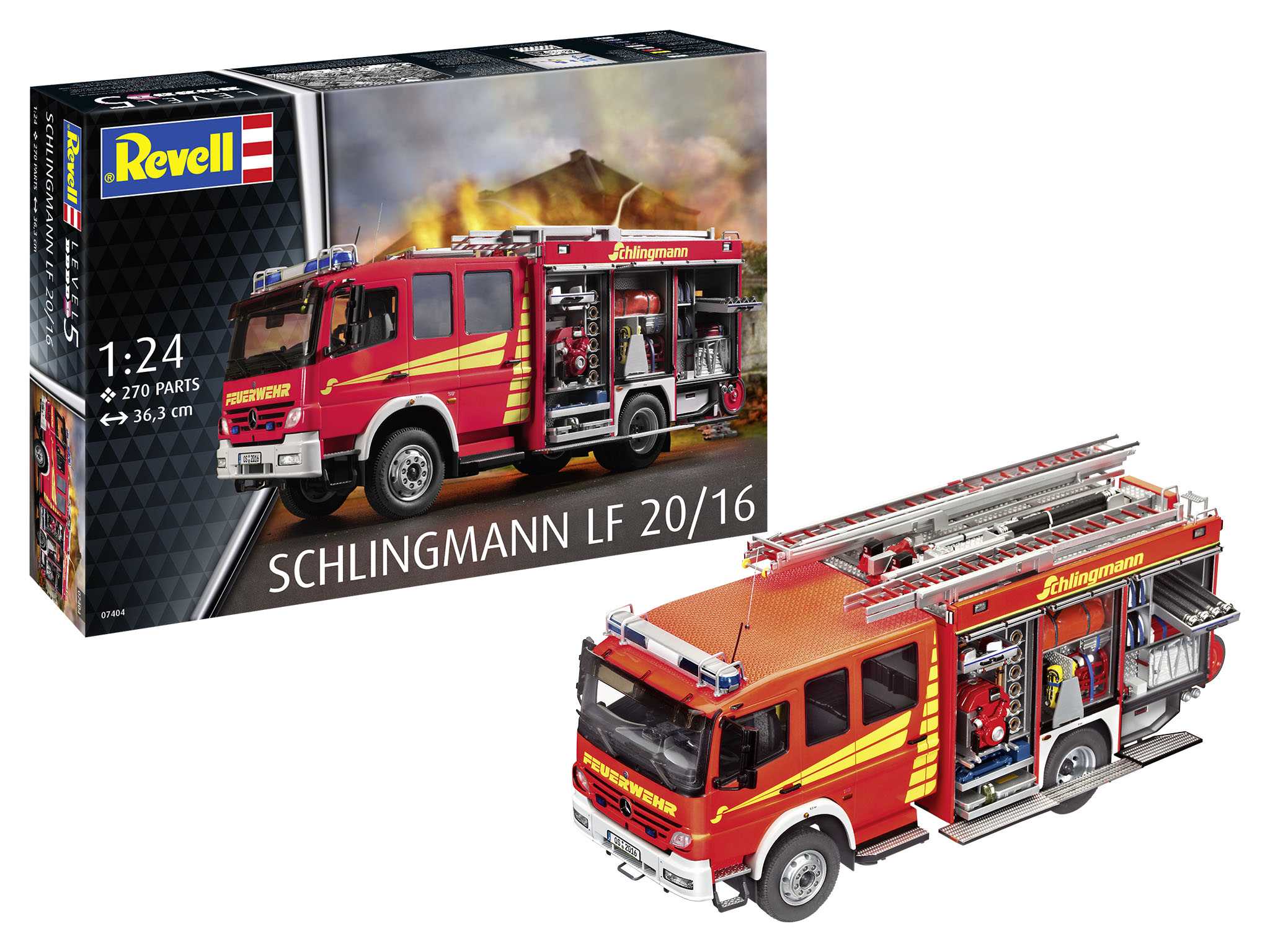Plastic ModelKit auto 07404 - Schlingmann LF20/16 Mercedes Benz Atego 1529 AF (1:24)