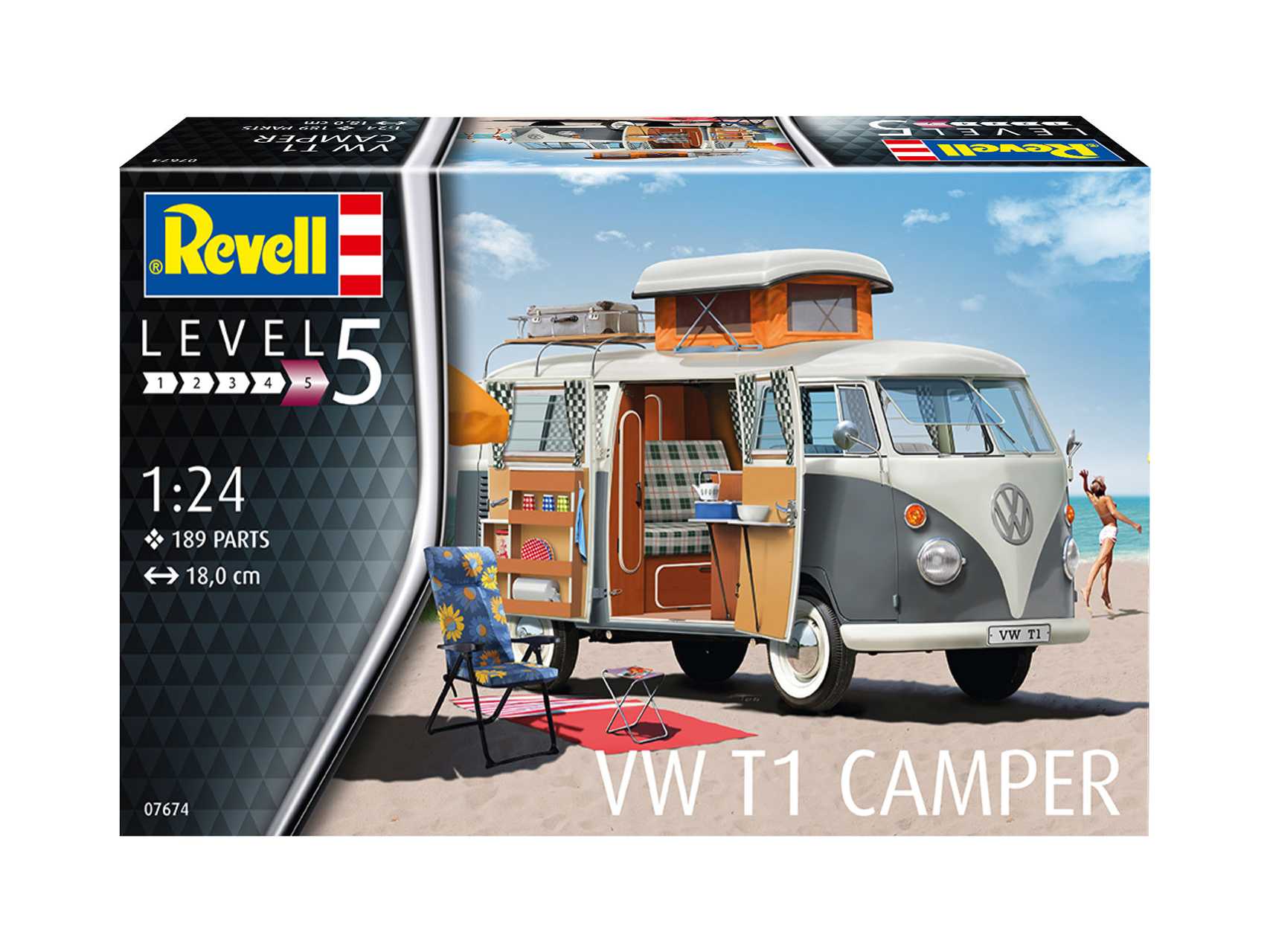 Plastic ModelKit auto 07674 - VW T1 Camper (1:24)