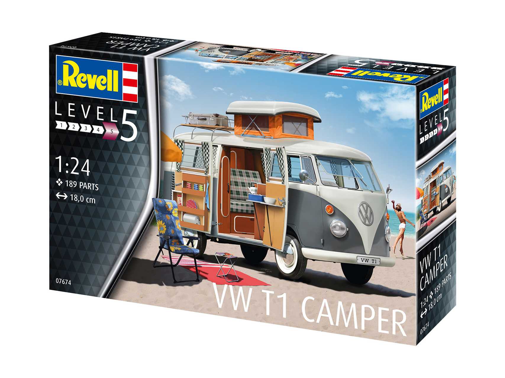 Plastic ModelKit auto 07674 - VW T1 Camper (1:24)