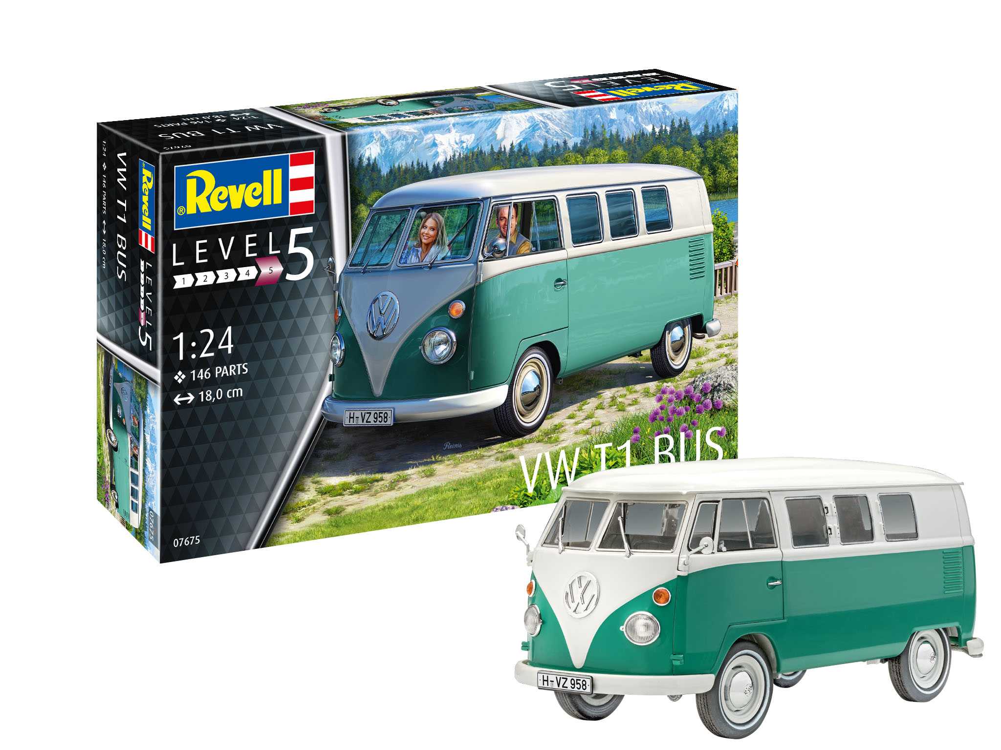 Plastic ModelKit auto 07675 - VW T1 Bus (1:24)