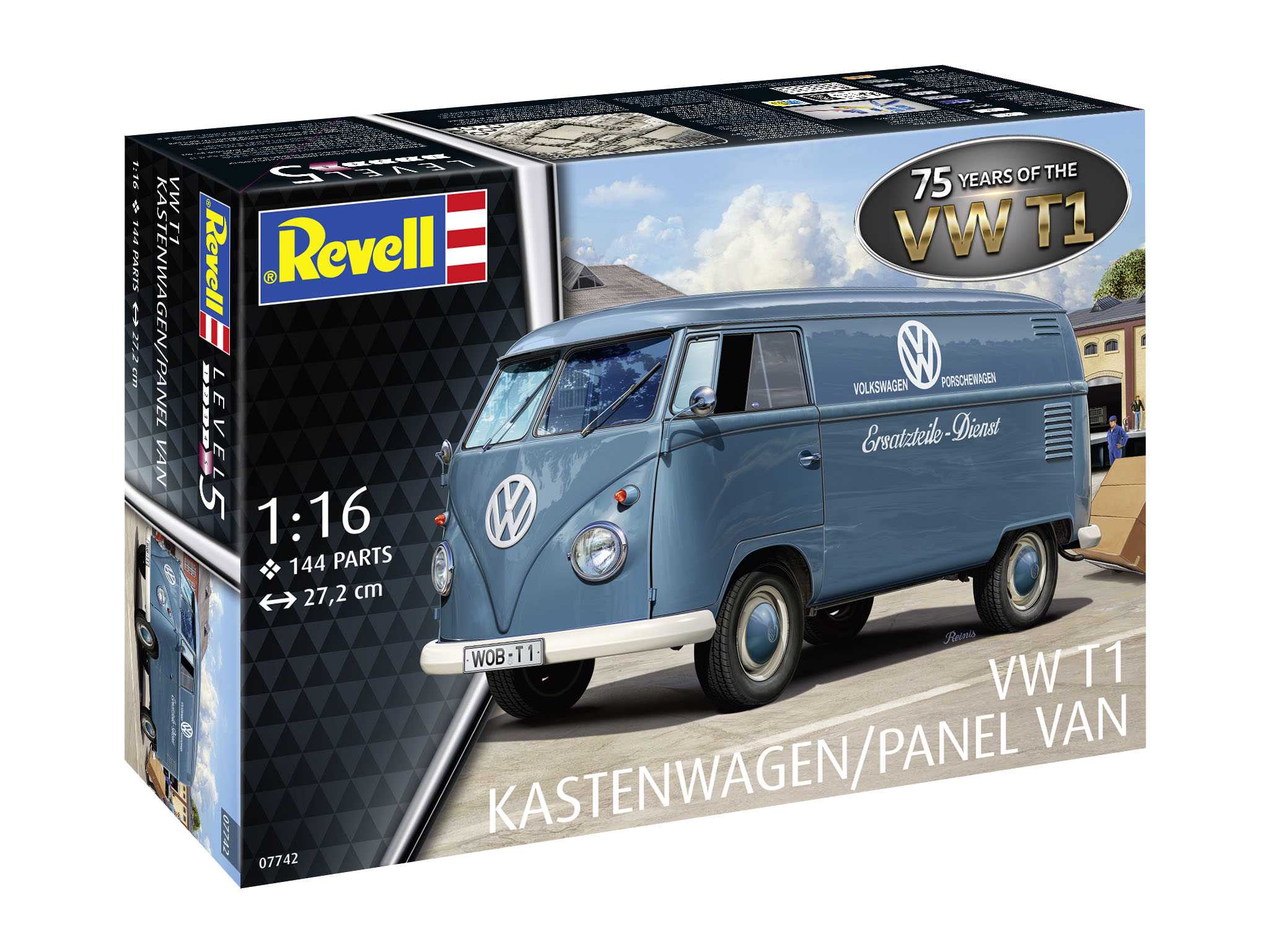 Plastic ModelKit auto 07742 - VW T1 Panel Van - 75 Years of the VW T1 (1:16)