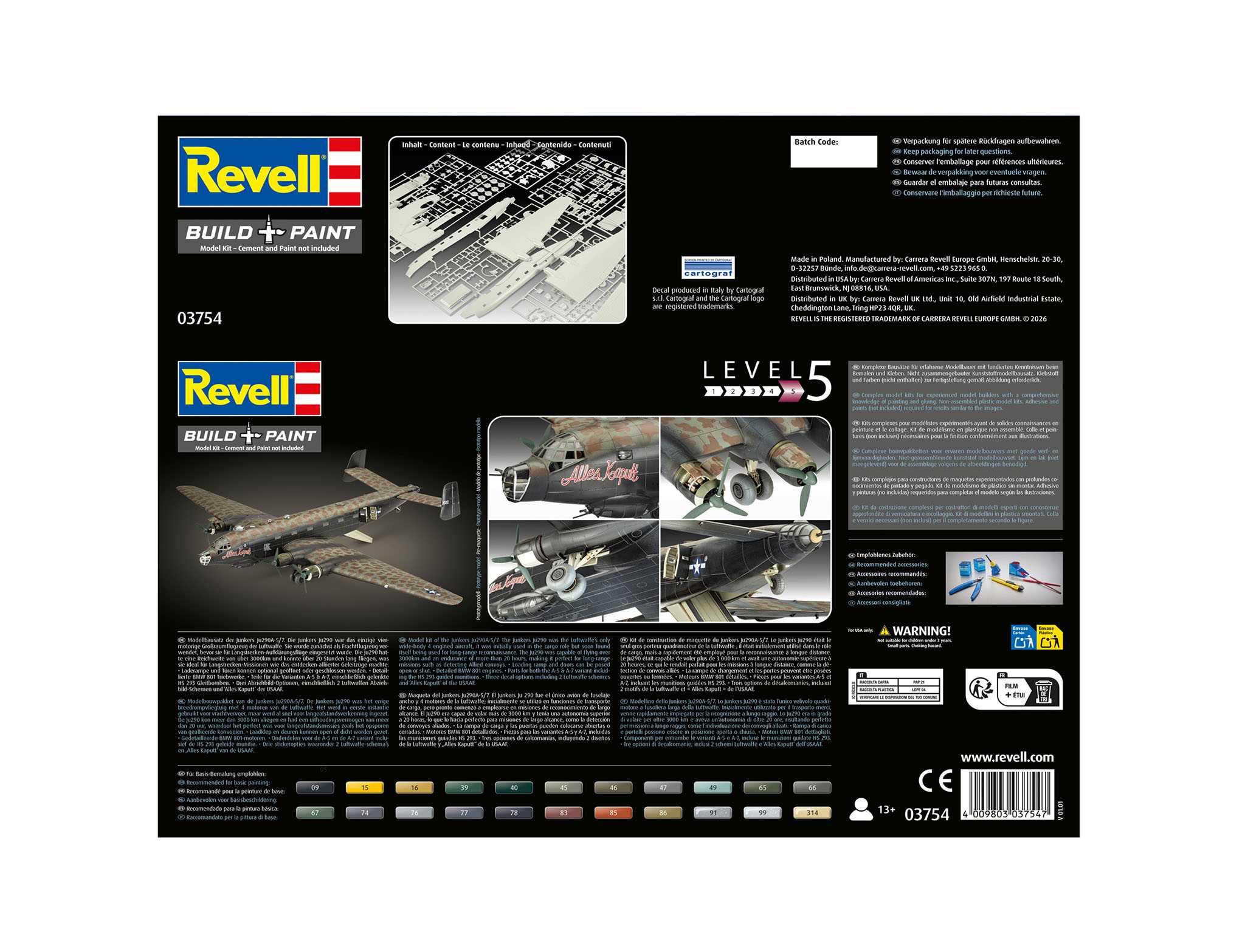 Plastic ModelKit letadlo 03754 - Junkers Ju 290A-5 'Seeadler' (1:72)
