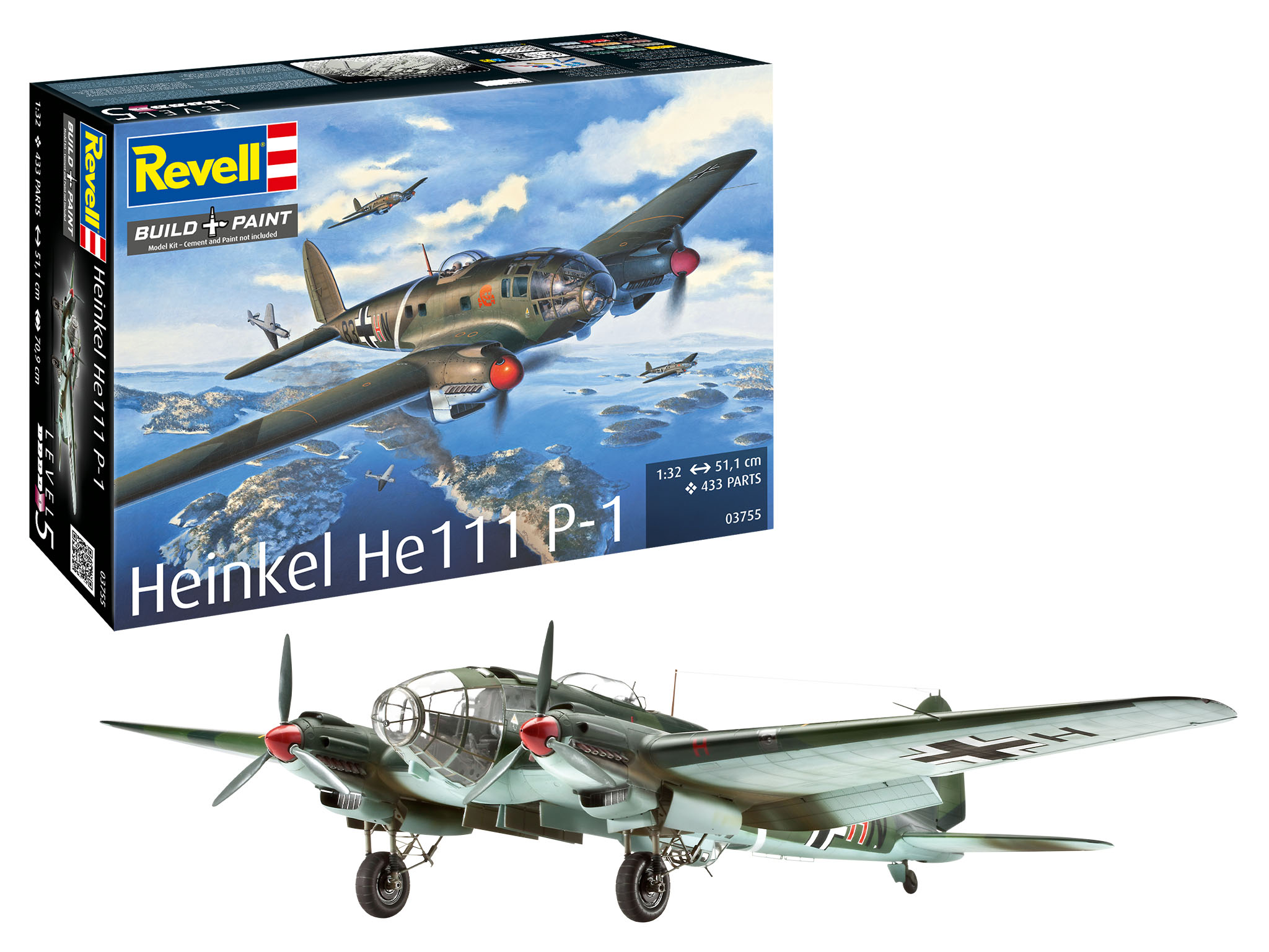 Plastic ModelKit letadlo 03755 - Heinkel He 111P-1 (1:32)
