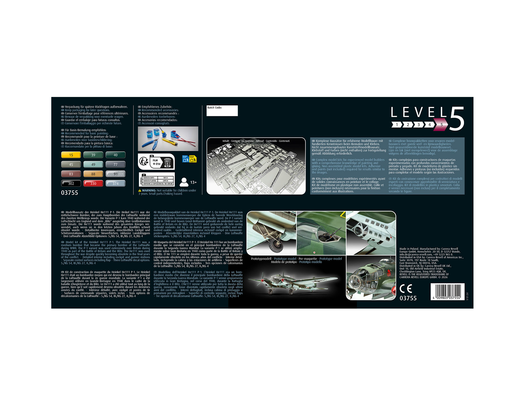 Plastic ModelKit letadlo 03755 - Heinkel He 111P-1 (1:32)