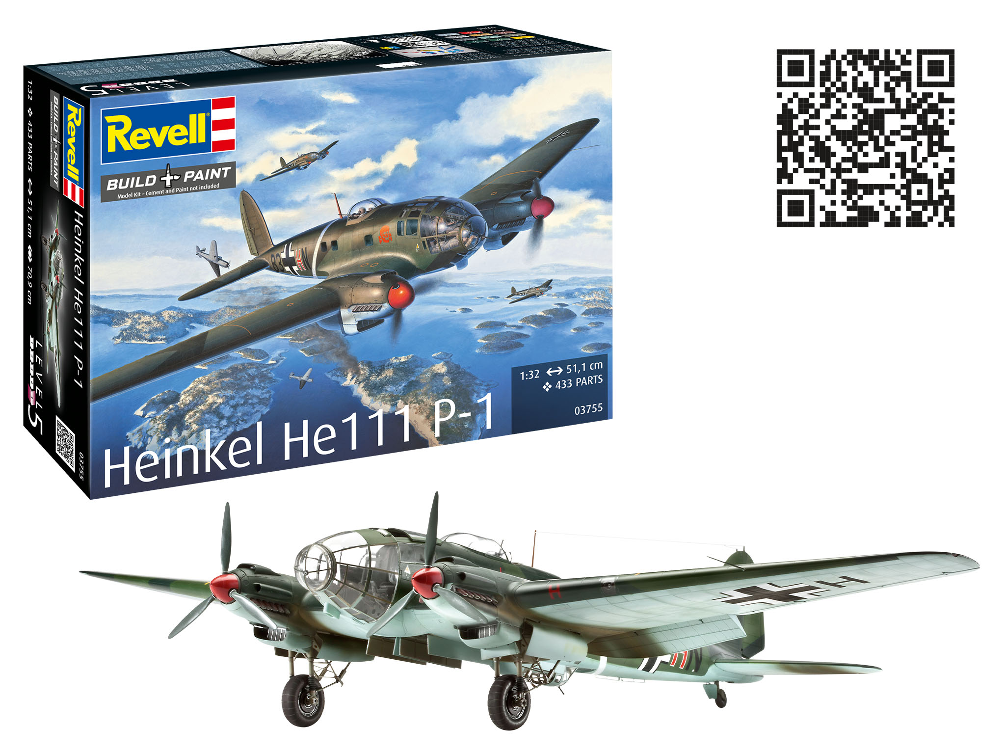 Plastic ModelKit letadlo 03755 - Heinkel He 111P-1 (1:32)