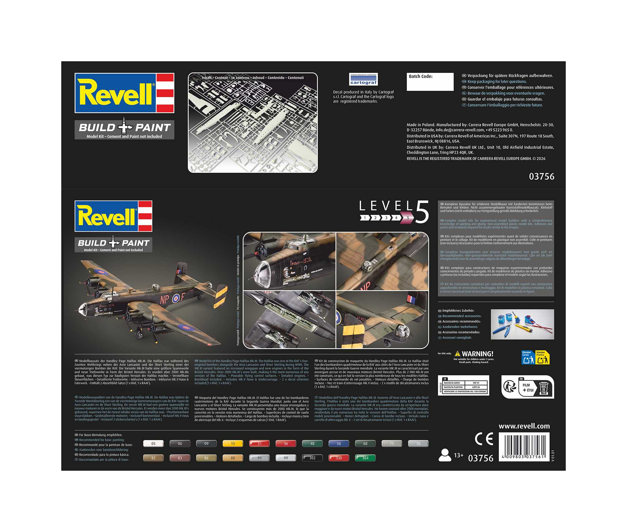 Plastic ModelKit letadlo 03756 - Handley Page Halifax B Mk.III (1:72)
