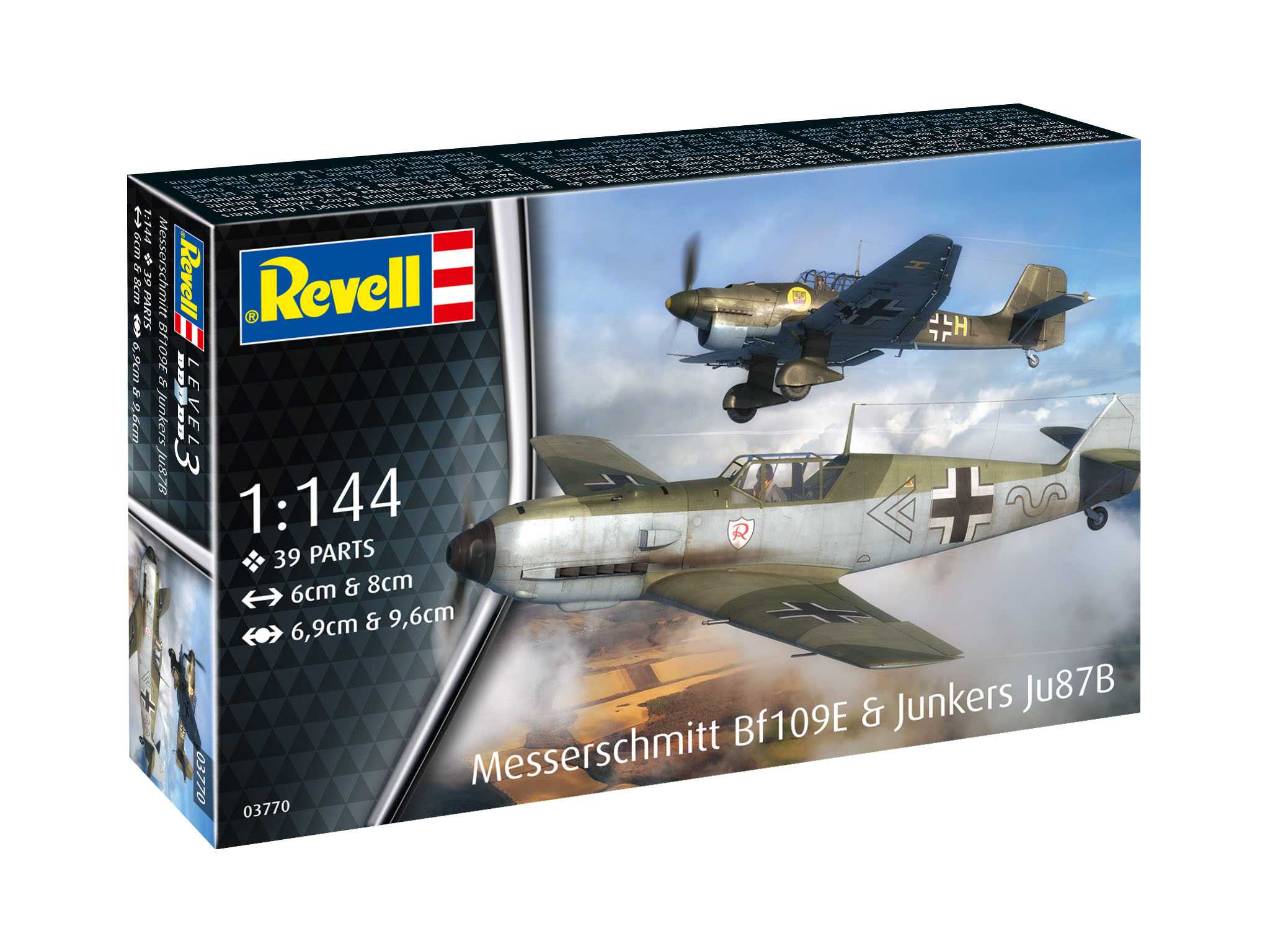 Plastic ModelKit lietadlo 03770 - Messerschmitt Bf109E & Junkers Ju87B Stuka (1:144) 18-03770