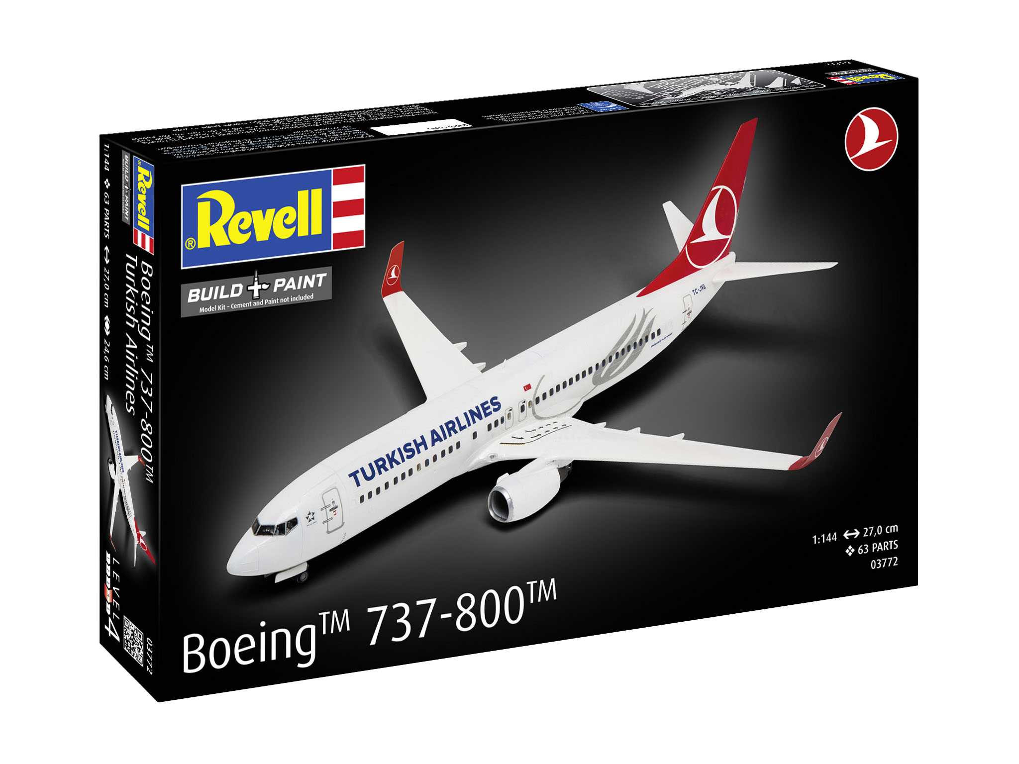 Plastic ModelKit lietadlo 03772 - Boeing 737-800 "Turkish Airlines" (1:144) 18-03772