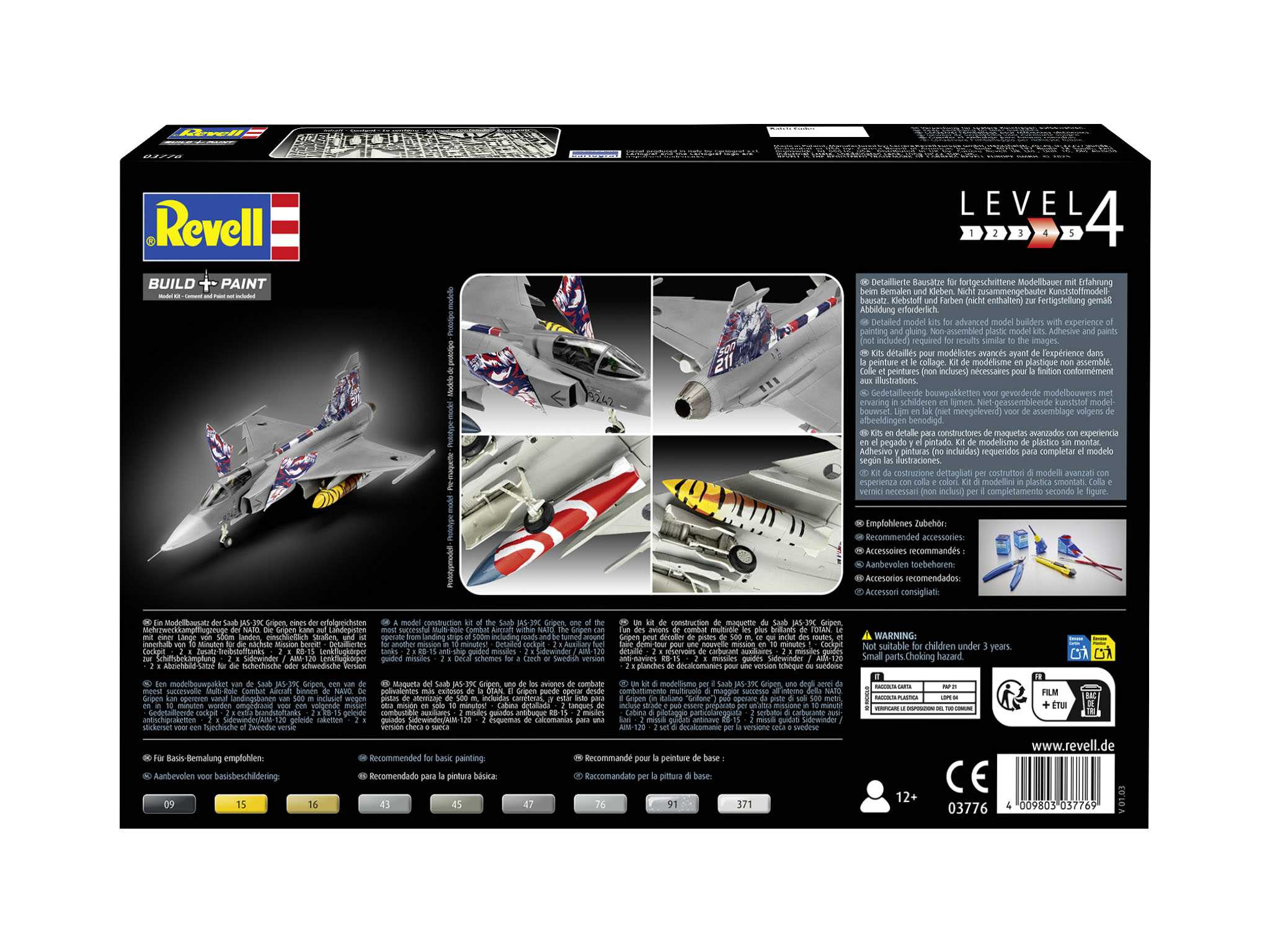 Plastic ModelKit letadlo 03776 - Saab JAS-39C Gripen (1:72)