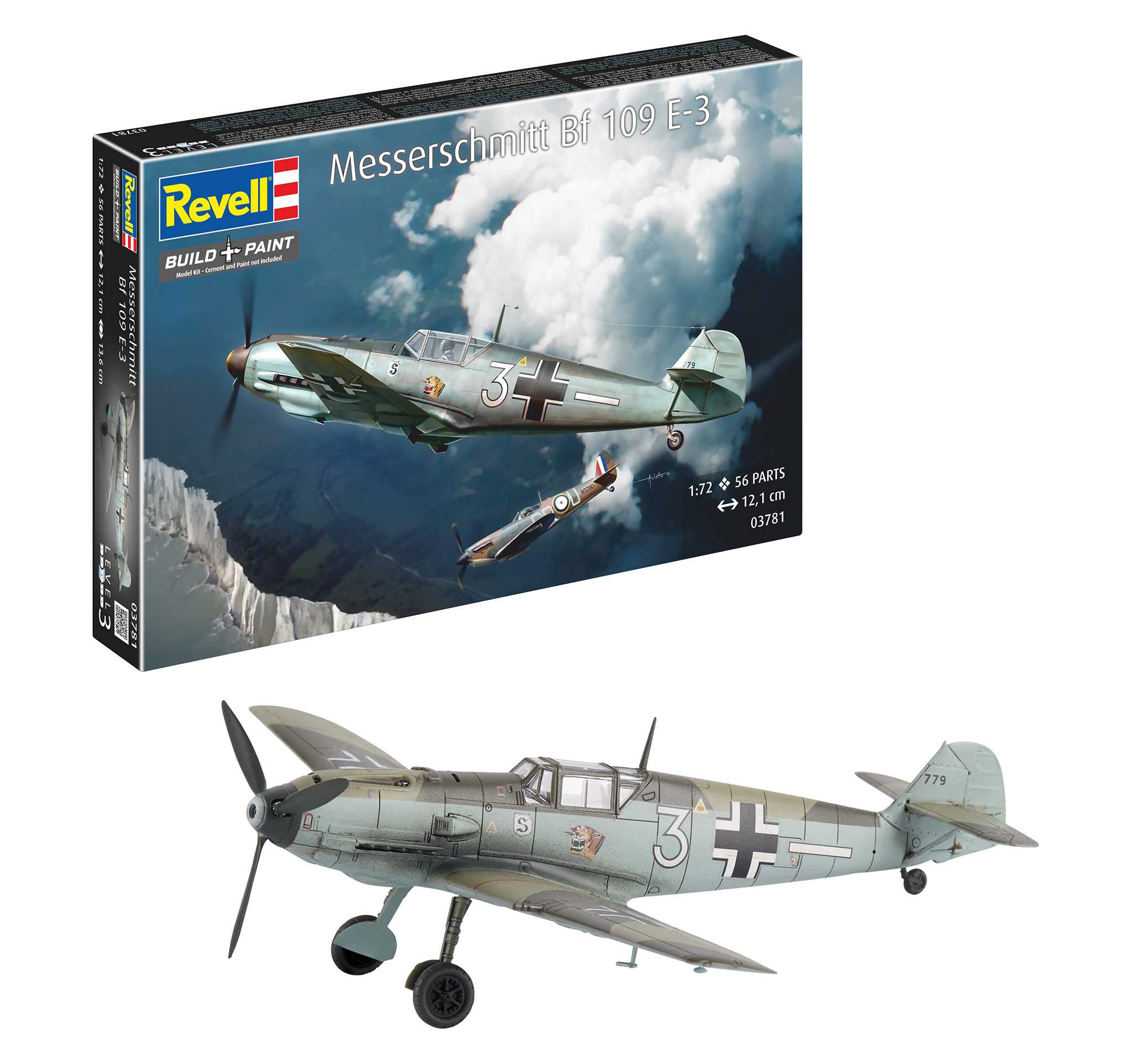 Plastic ModelKit letadlo 03781 - Messerschmitt Bf109E-3 (1:72)