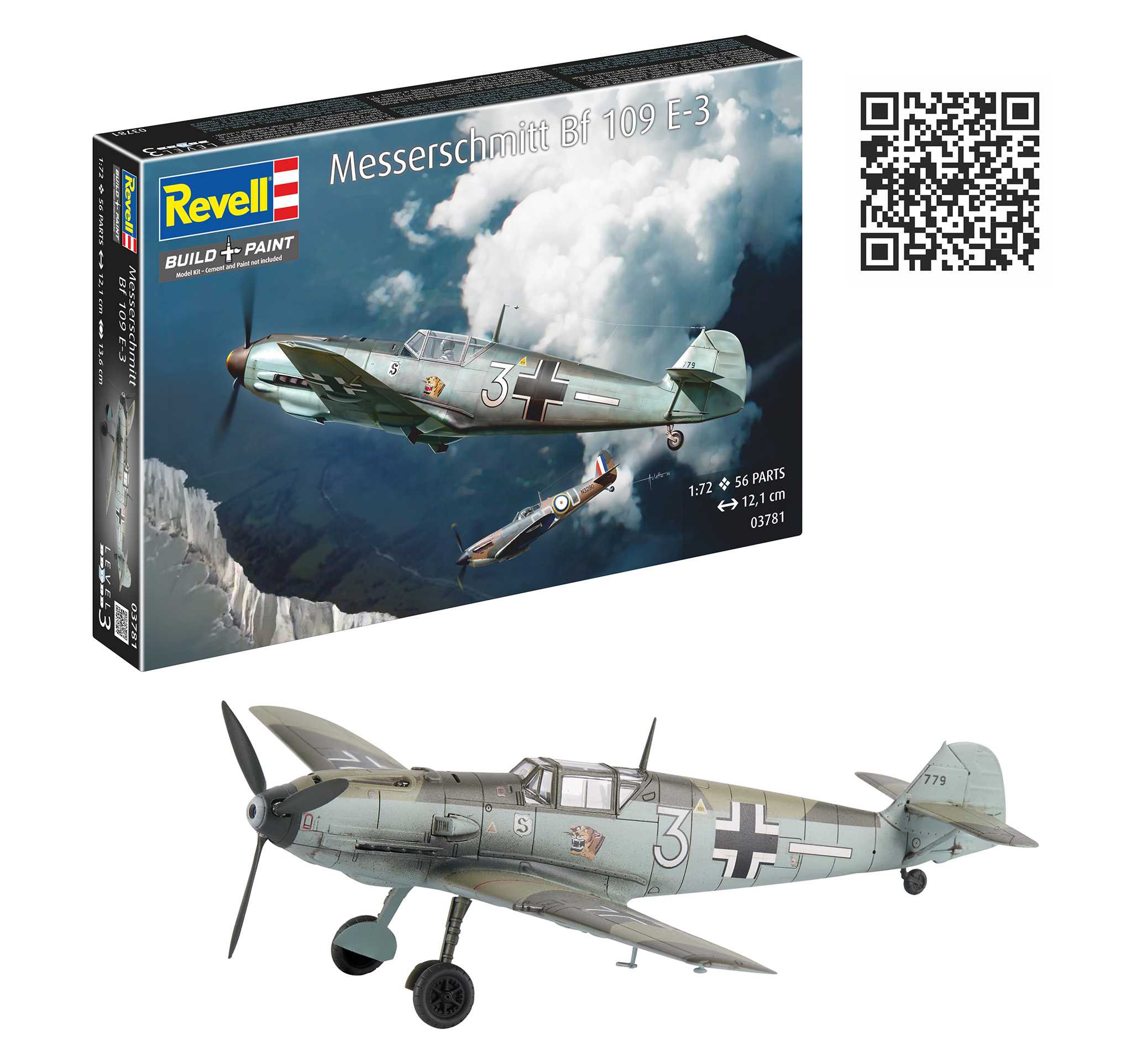 Plastic ModelKit letadlo 03781 - Messerschmitt Bf109E-3 (1:72)