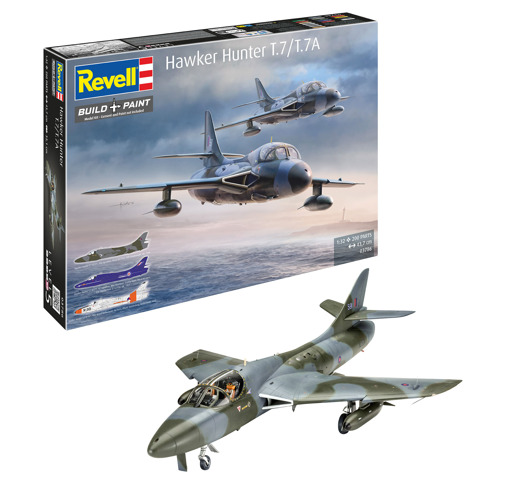 Plastic ModelKit letadlo 03786 - Hawker Hunter T.7/T.7A (1:32)