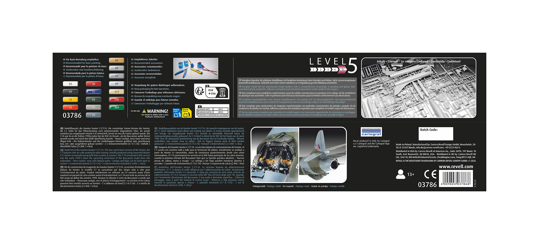 Plastic ModelKit letadlo 03786 - Hawker Hunter T.7/T.7A (1:32)
