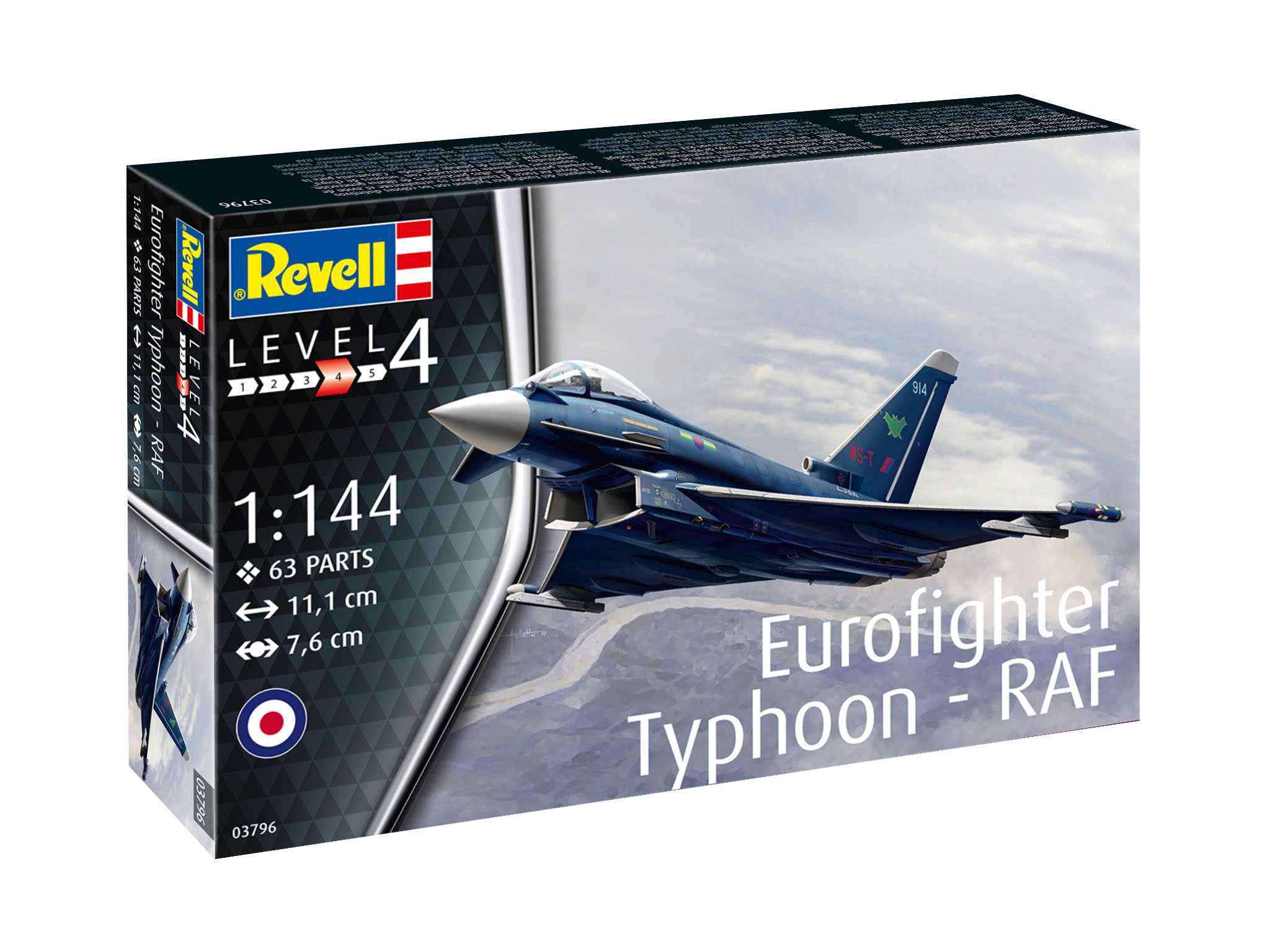 Plastic ModelKit lietadlo 03796 - Eurofighter Typhoon - RAF (1:144) 18-03796