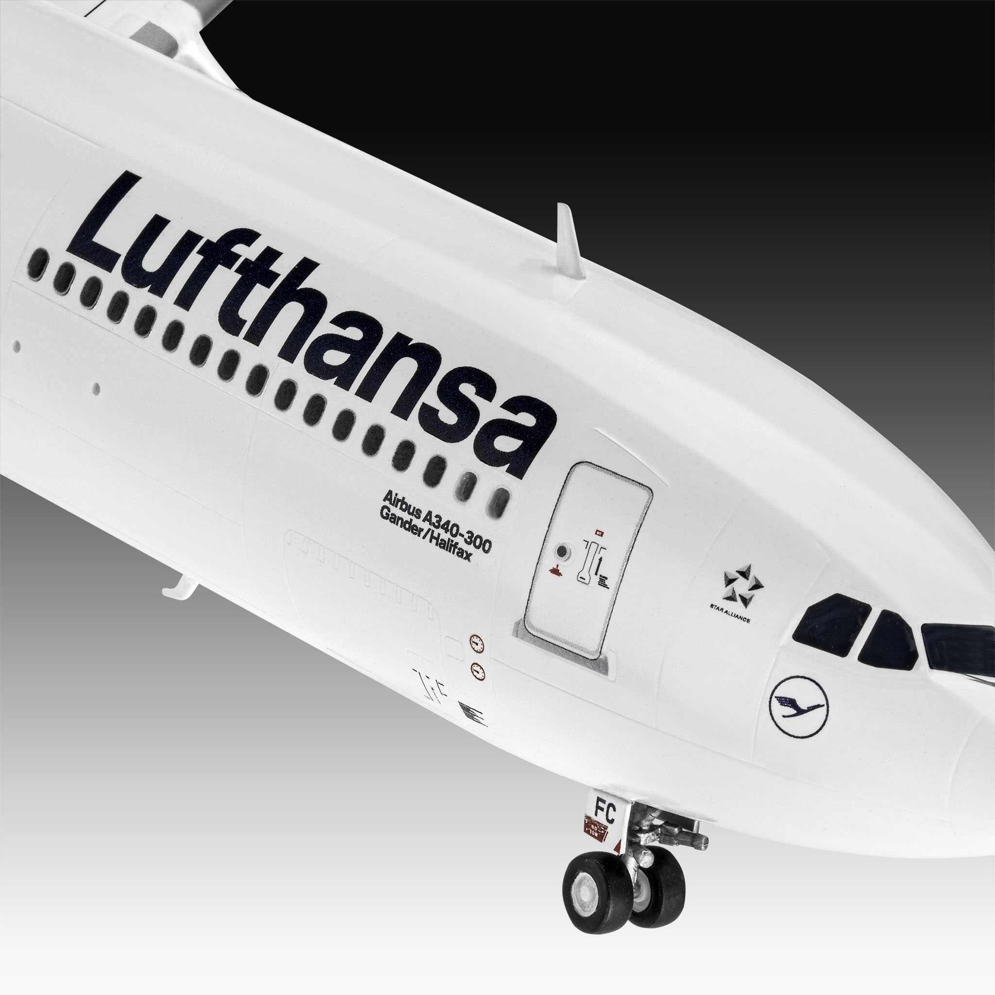 Plastic ModelKit letadlo 03803 - A340-300 Lufthansa New Livery (1:144)