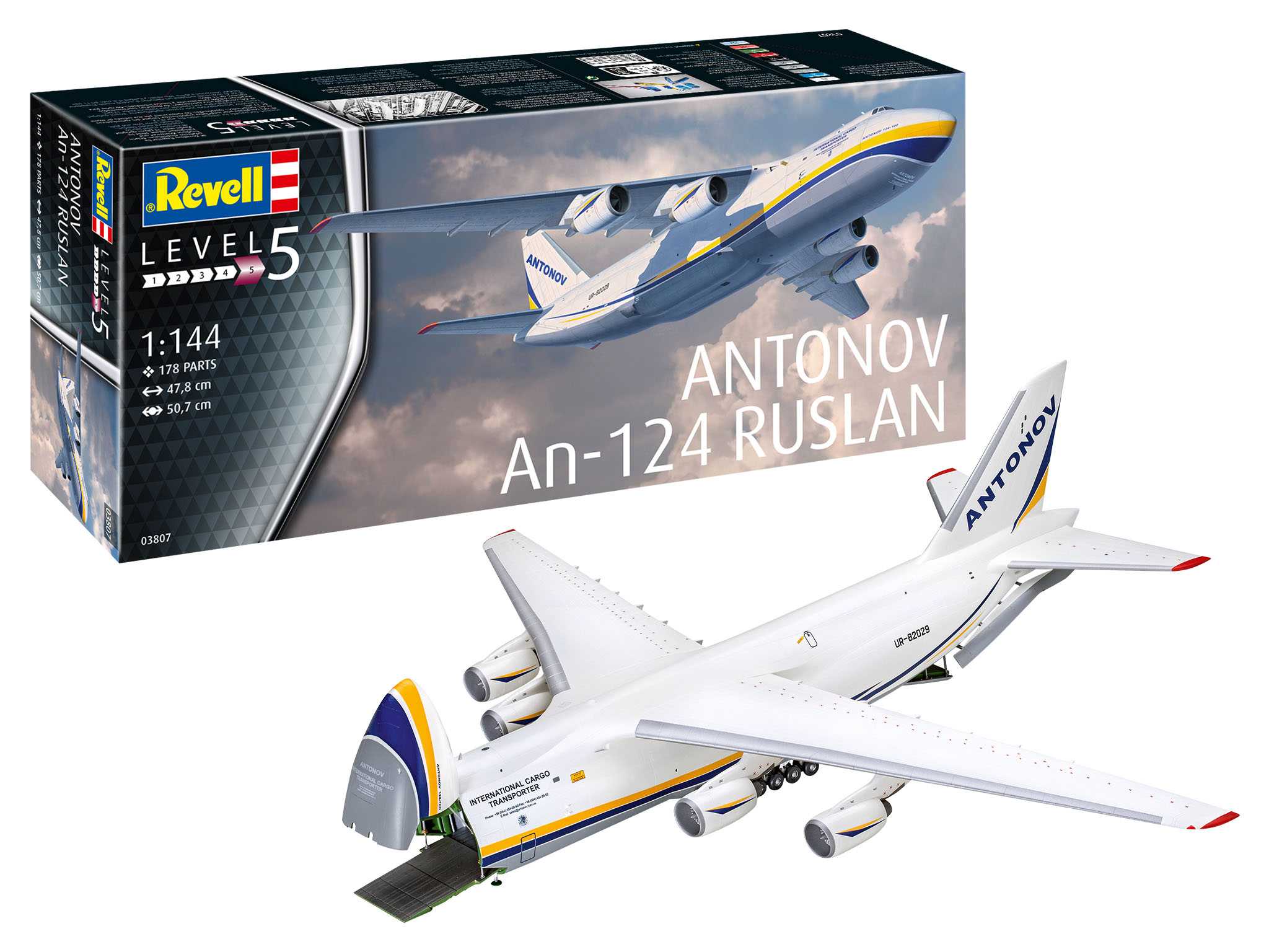 Plastic ModelKit letadlo 03807 - Antonov An-124 Ruslan (1:144)