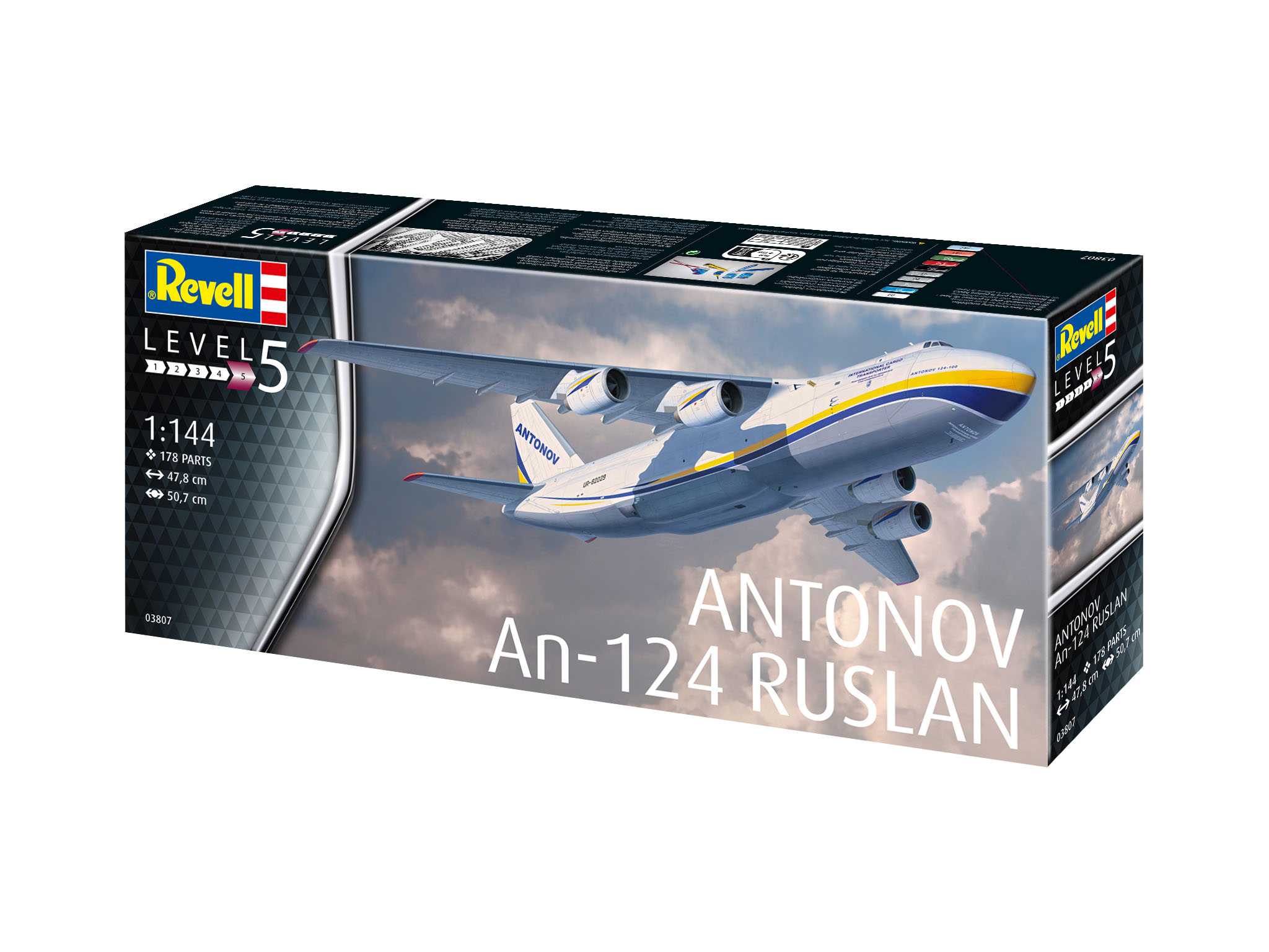 Plastic ModelKit letadlo 03807 - Antonov An-124 Ruslan (1:144)