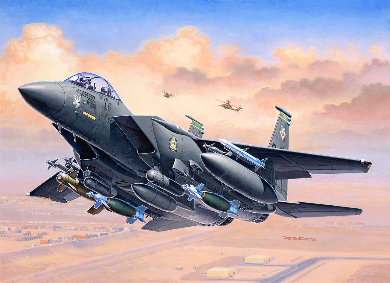 Plastic ModelKit letadlo 03972 - F-15E Strike Eagle & Bombs (1:144)