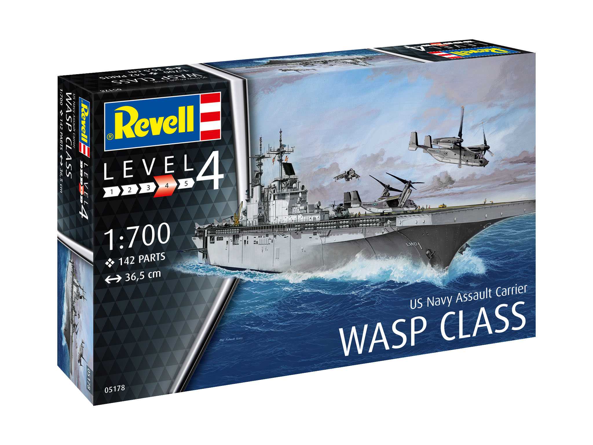 Plastic ModelKit loď 05178 - Assault Carrier USS WASP CLASS (1:700) 18-05178