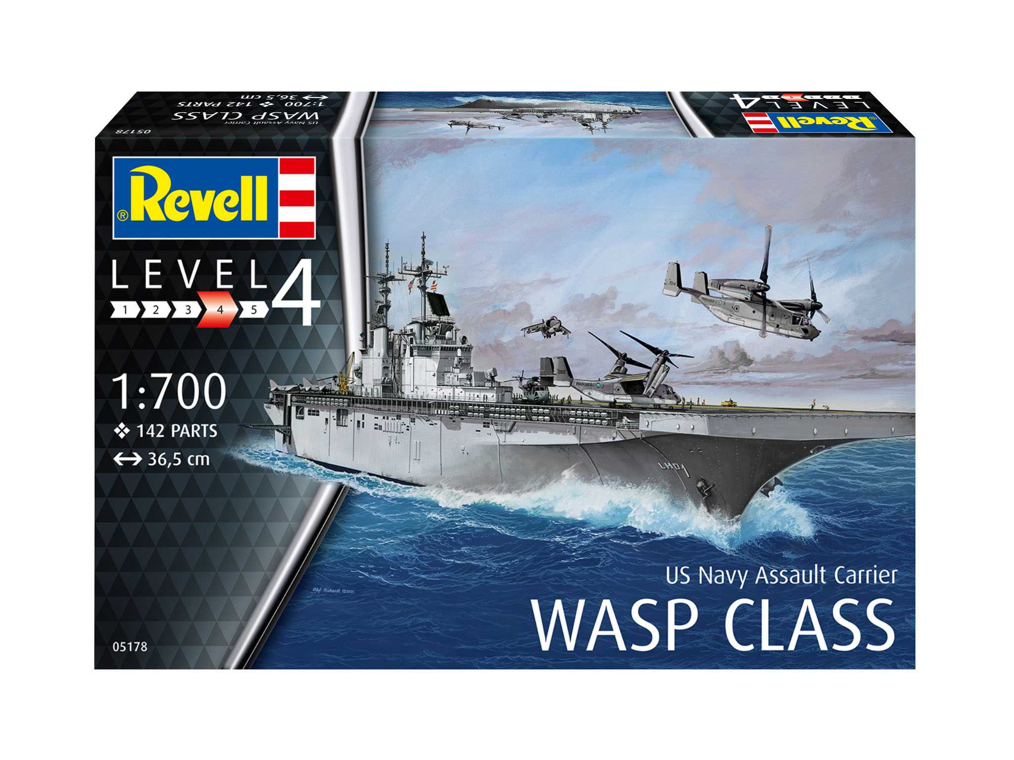 Plastic ModelKit loď 05178 - Assault Carrier USS WASP CLASS (1:700)