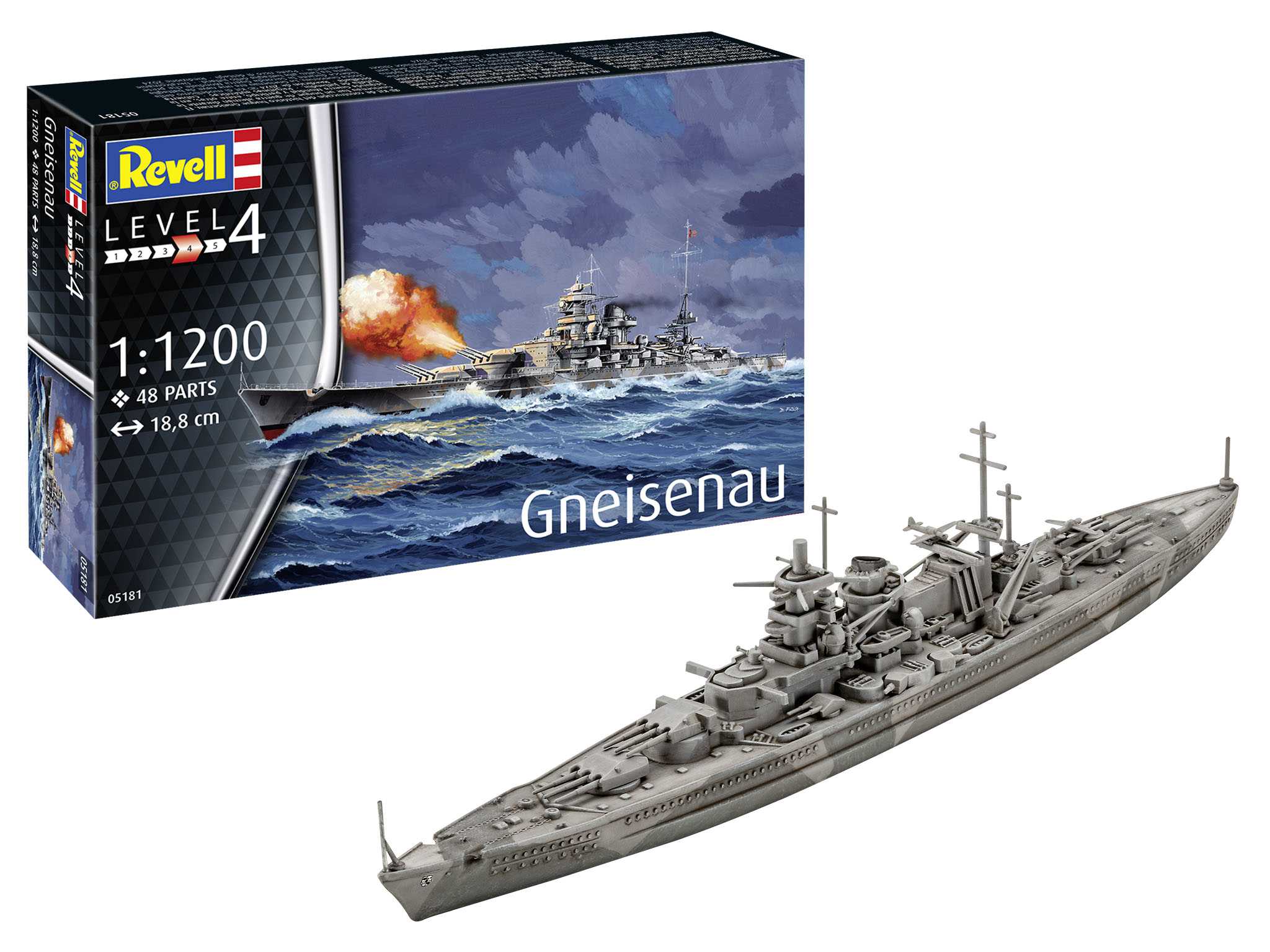 Plastic ModelKit loď 05181 - Gneisenau (1:1200)