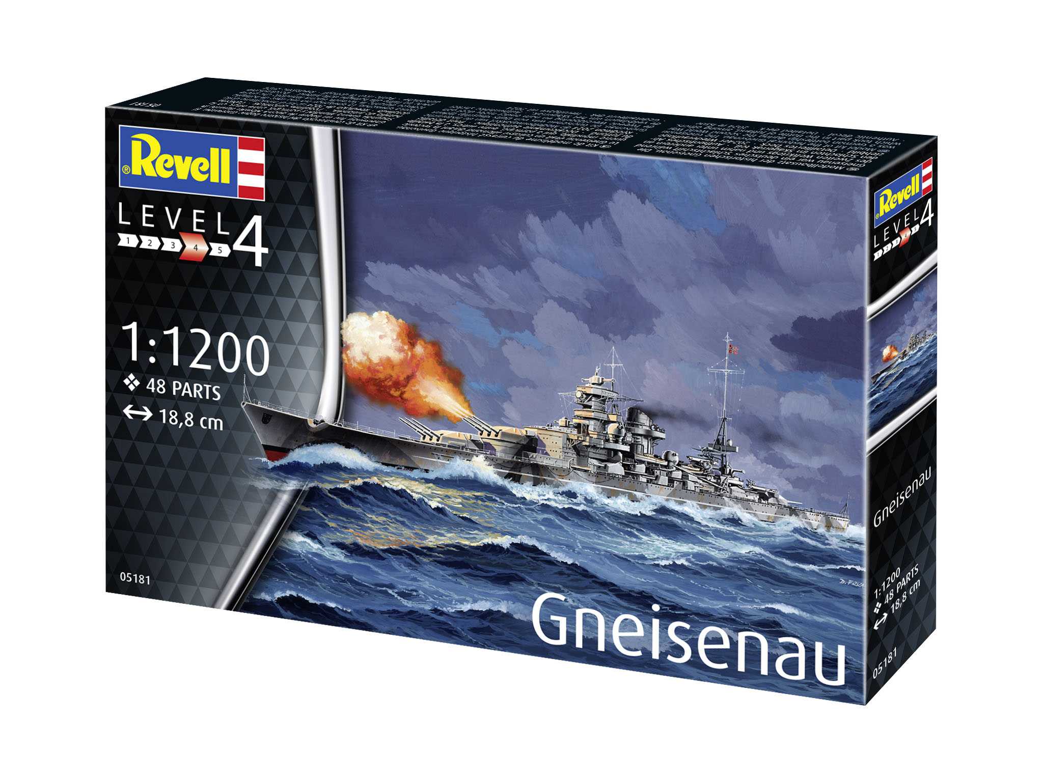 Plastic ModelKit loď 05181 - Gneisenau (1:1200)