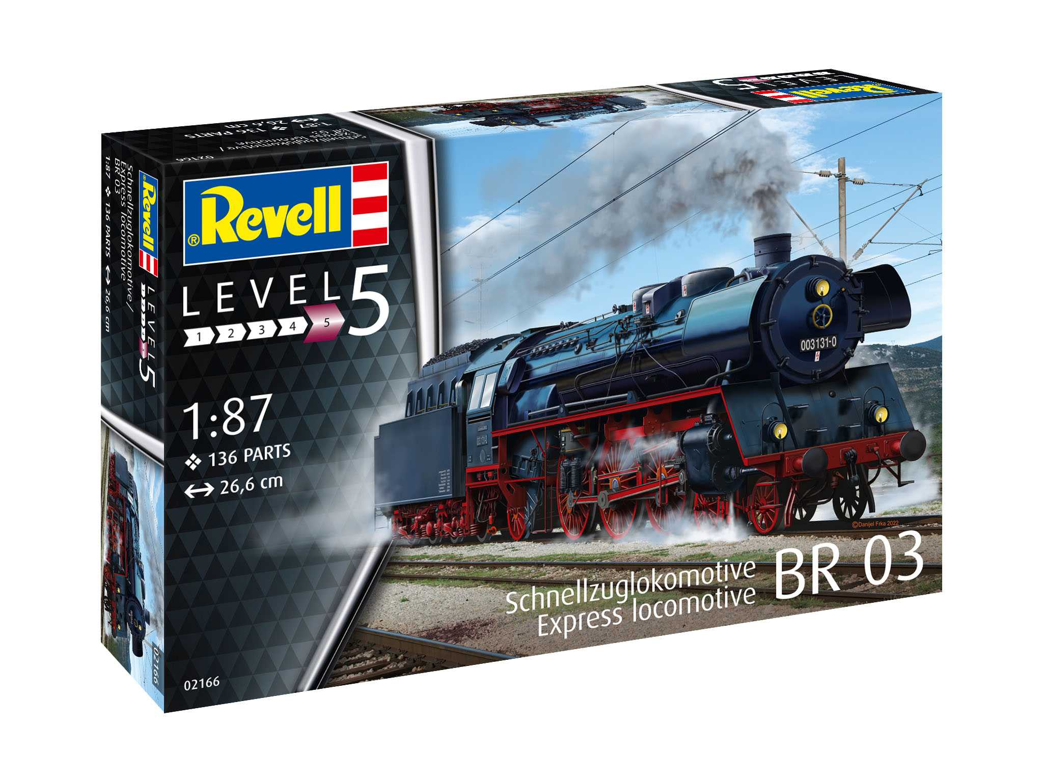 Plastic ModelKit lokomotiva 02166 - Standard express locomotive 03 class with tender (1:87)