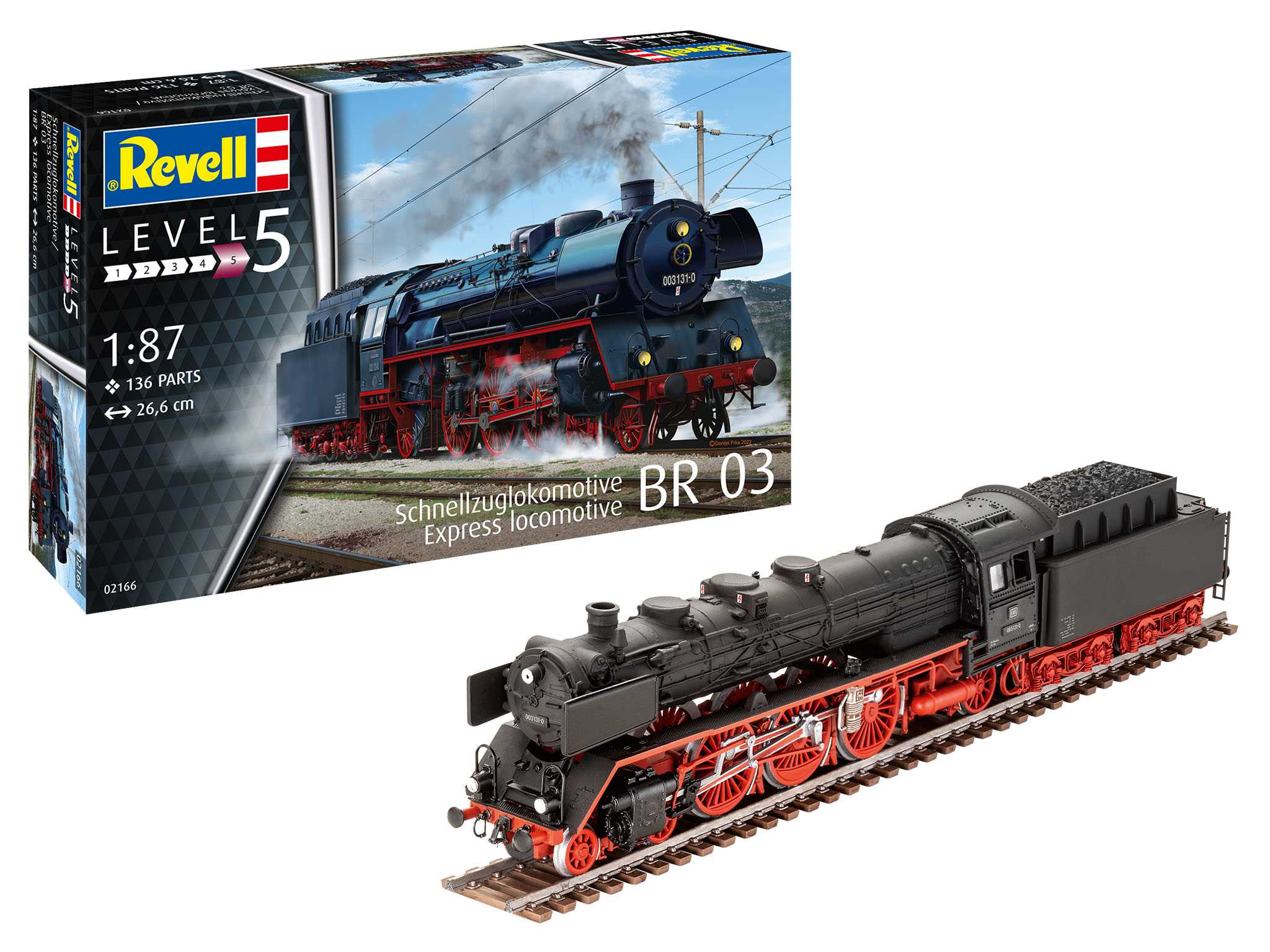Plastic ModelKit lokomotiva 02166 - Standard express locomotive 03 class with tender (1:87)