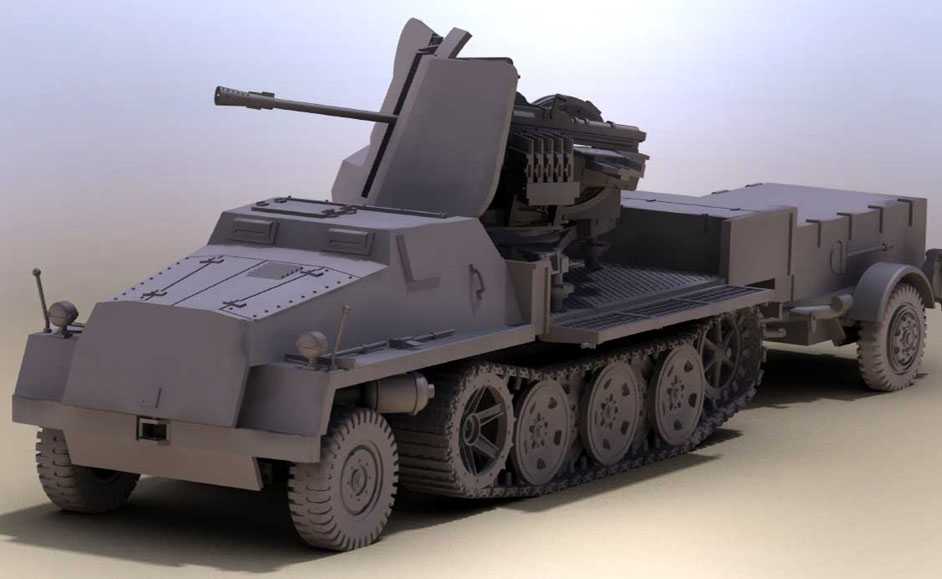 Plastic ModelKit military 03293 - sWS mit Flak-Aufbau als Sfl. mit 3,7cm Flak 43 (1:72)