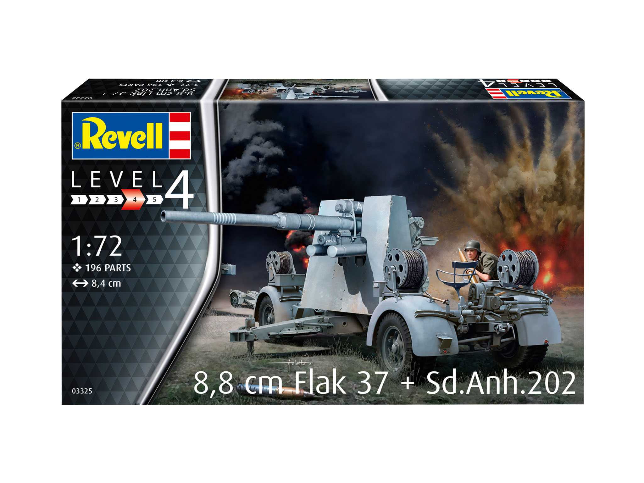 Plastic ModelKit military 03325 - 8,8 cm Flak 37 + Sd.Anh.202 (1:72)