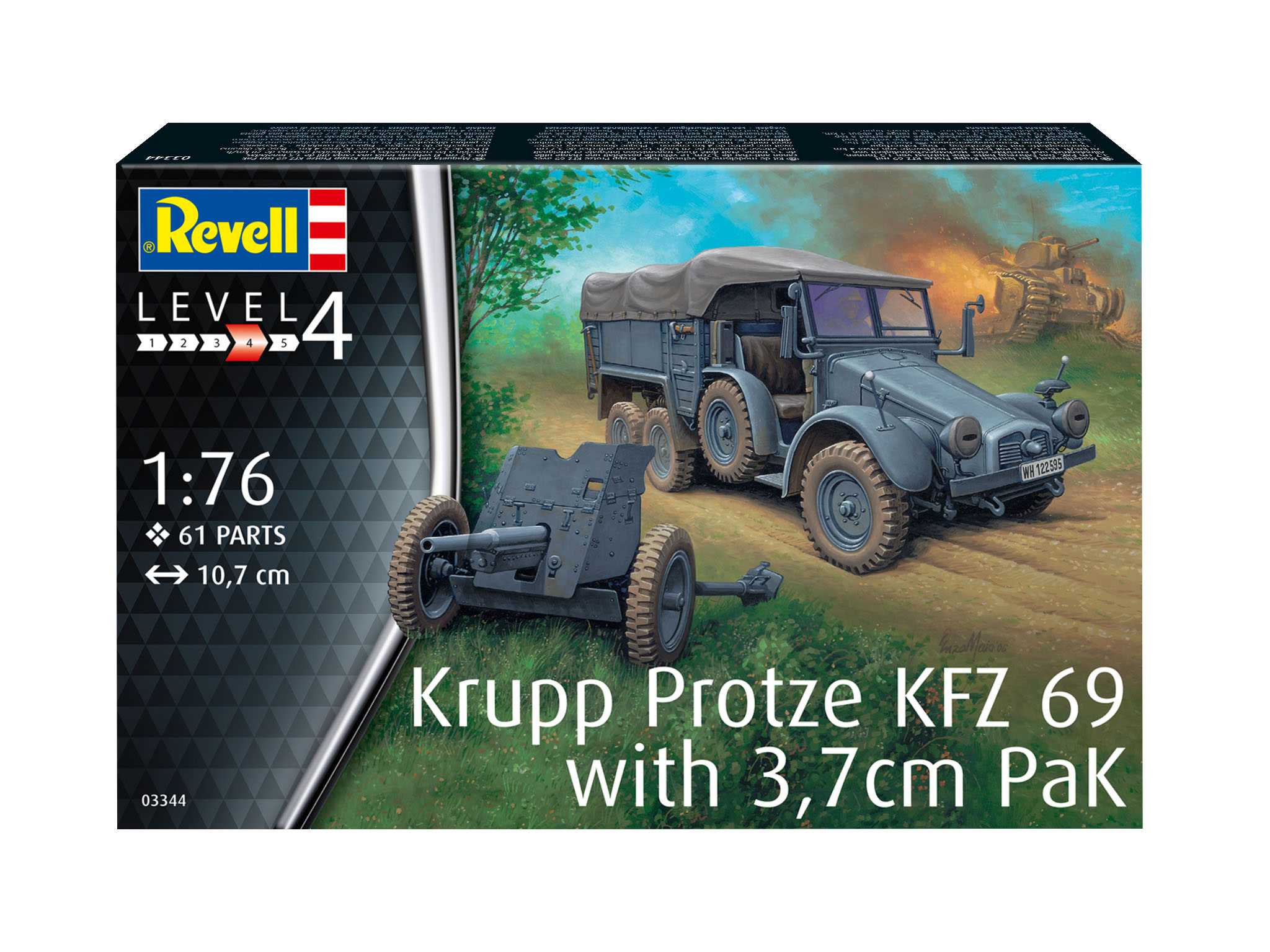 Plastic ModelKit military 03344 - Krupp Protze KFZ 69 with 3,7cm Pak (1:76)