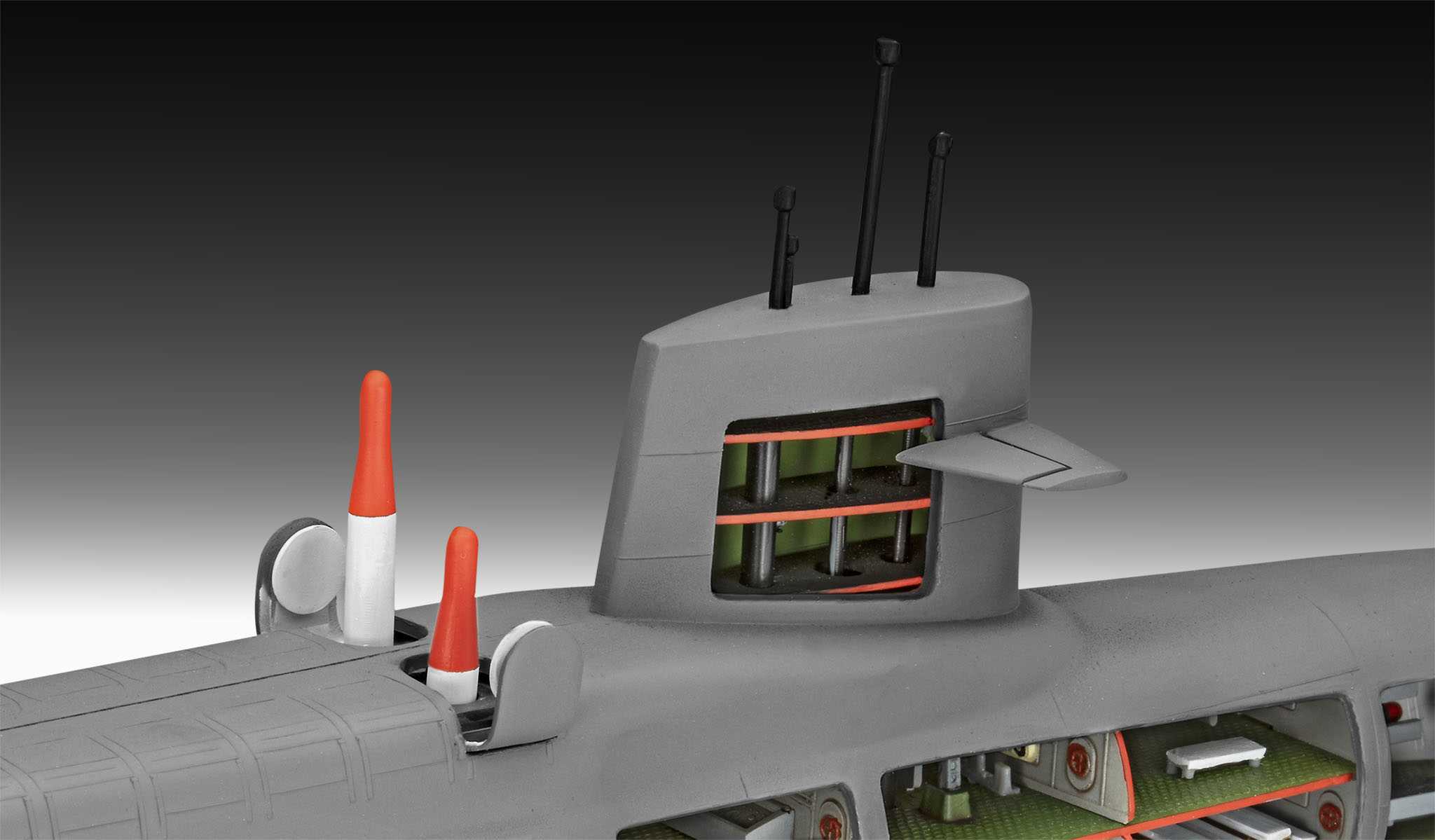 Plastic ModelKit ponorka 05185 - S.S.B. Abraham Lincoln with Interior (1:253)