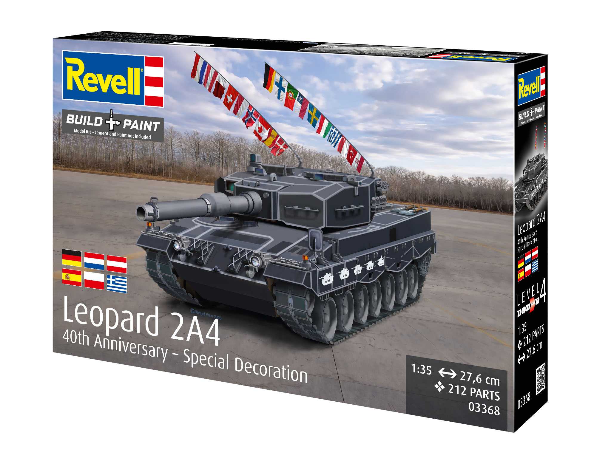 Plastic ModelKit tank 03368 - Leopard 2A4 - Special Decoration 40th Anniversary (1:35)