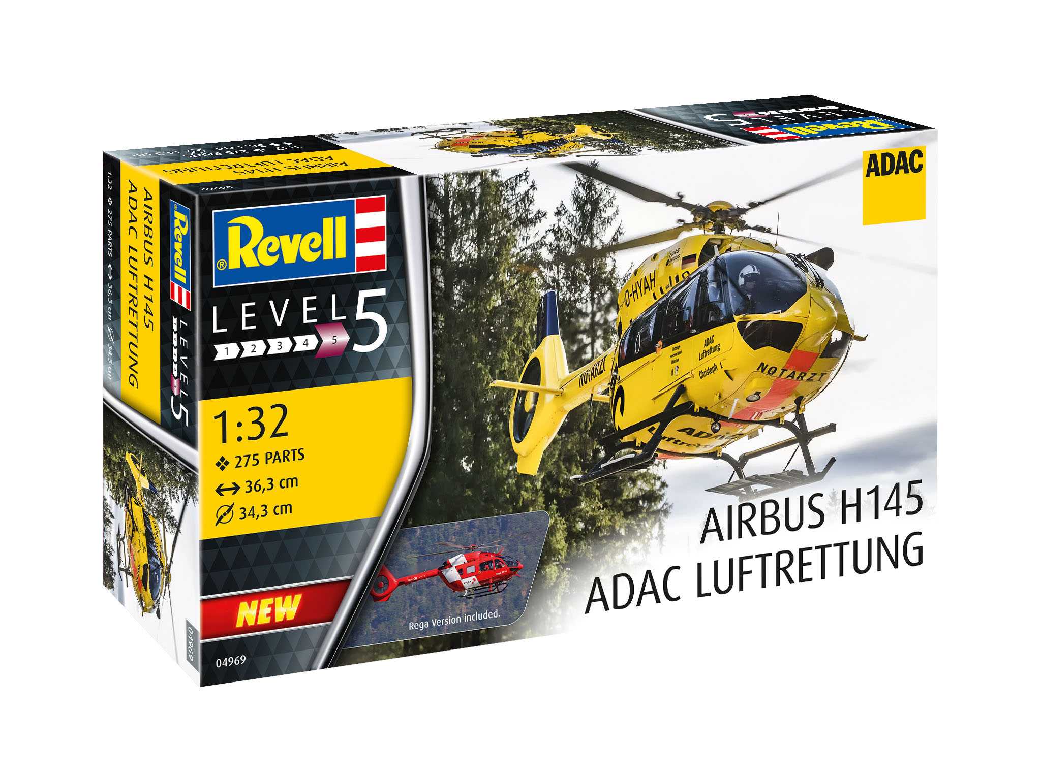 Plastic ModelKit vrtuľník 04969 - H145 "ADAC/REGA" (1:32) 18-04969