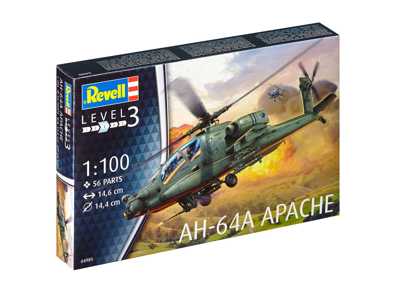 Plastic ModelKit vrtuľník 04985 - AH-64A Apache (1: 100) 18-04985