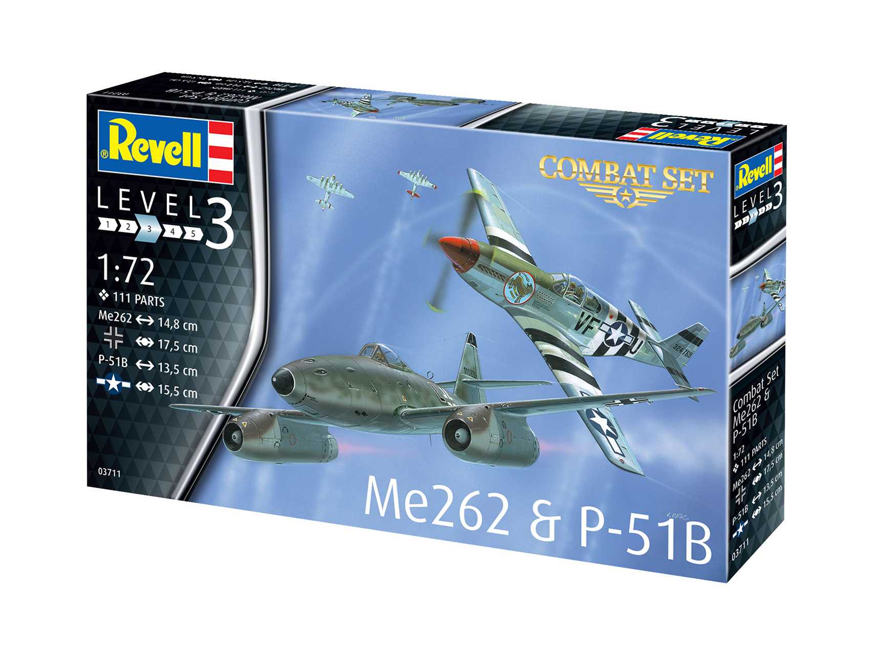 Plastic Modelkit letadla 03711 - Me262 & P-51B (1:72)