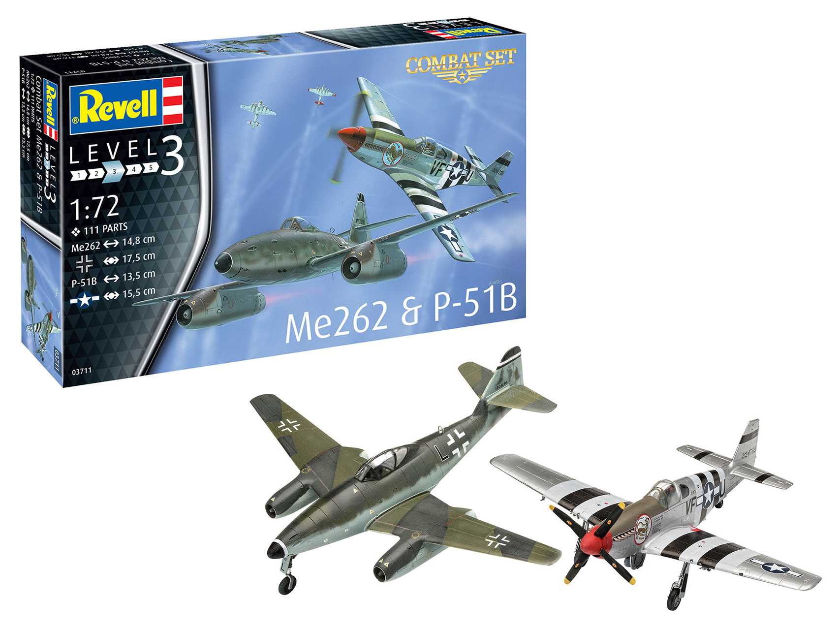 Plastic Modelkit letadla 03711 - Me262 & P-51B (1:72)