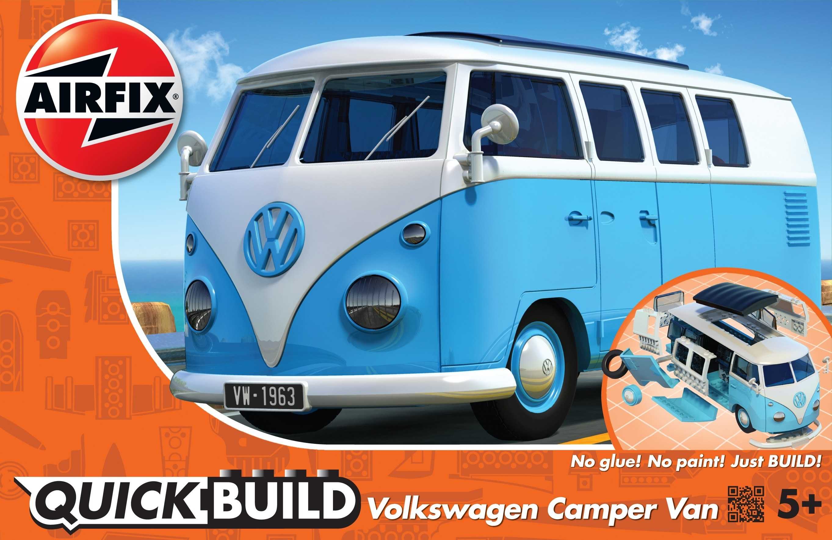 Quick Build auto J6024 - VW Camper Van - modrá