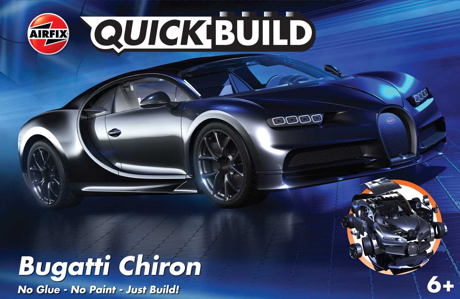 Quick Build auto J6025 - Bugatti Chiron - Black 30-J6025