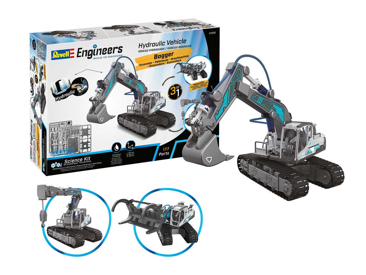 1:24 Hydraulic Excavator 3in1