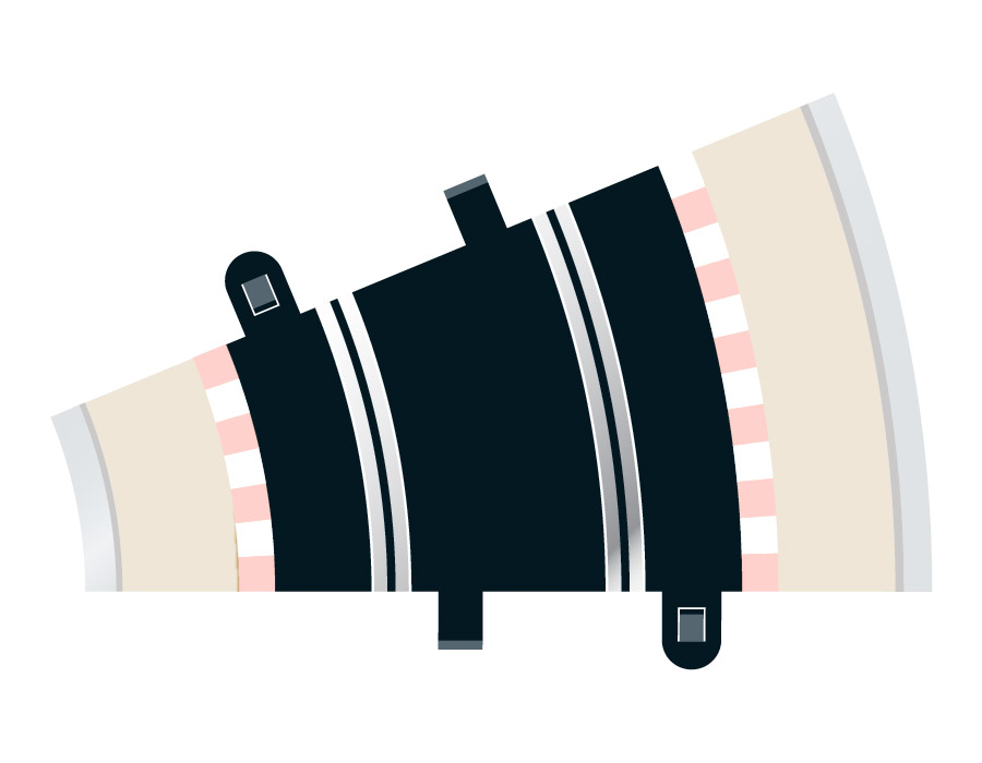 Rozšírenie trate SCALEXTRIC C8234 - Curve - R2 - 22.5DEG 28-C8234