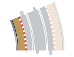 Rozšíření trati SCALEXTRIC C8282 - Border, Kerb & Barrier - Curve - R4 - 22.5DEG Inner