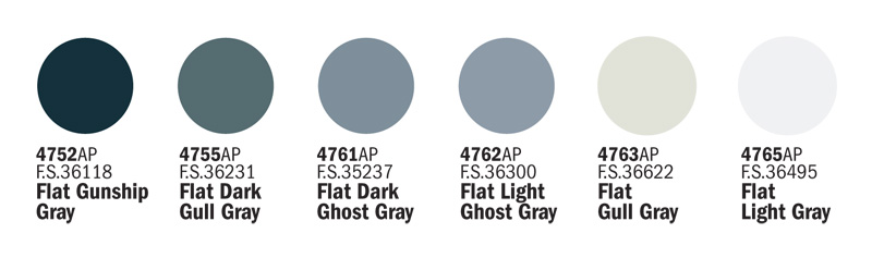 Sada akrylových barev 431AP - MODERN USAF/U.S. NAVY AIRCRAFT 6 ks