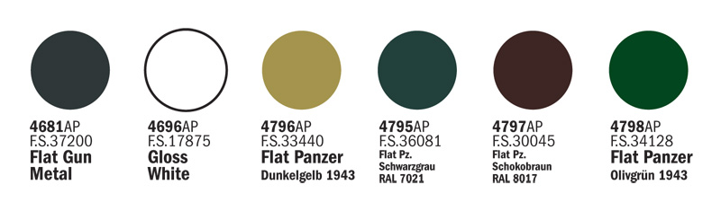 Sada akrylových barev 433AP - WWII Military German Army 6 ks